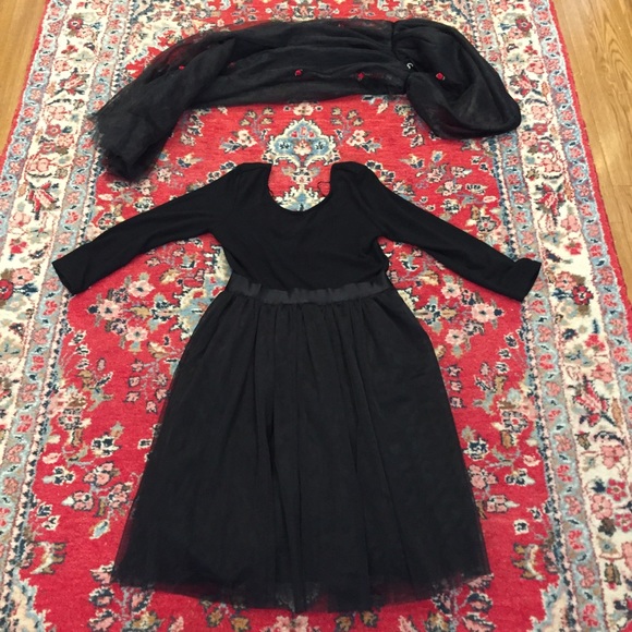 New MODCLOTH Black Tulle Dress + NWT Tulle Cape. GOTH HALLOWEEN DRESS & CAPE - Picture 3 of 16